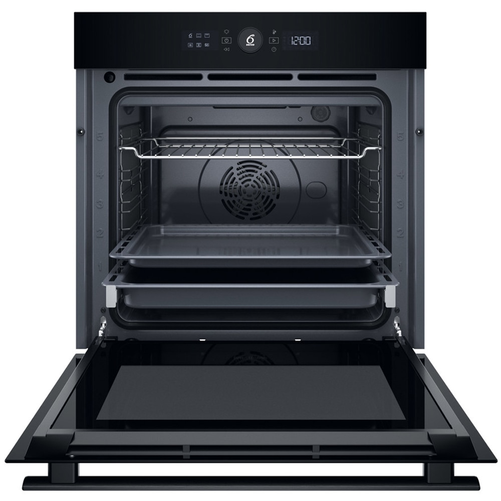 Cuptor incorporabil WHIRLPOOL WOI4S8CM1SBA, Electric, Autocuratare catalitica, 73 l, Clasa A+, 6th Sense, negru