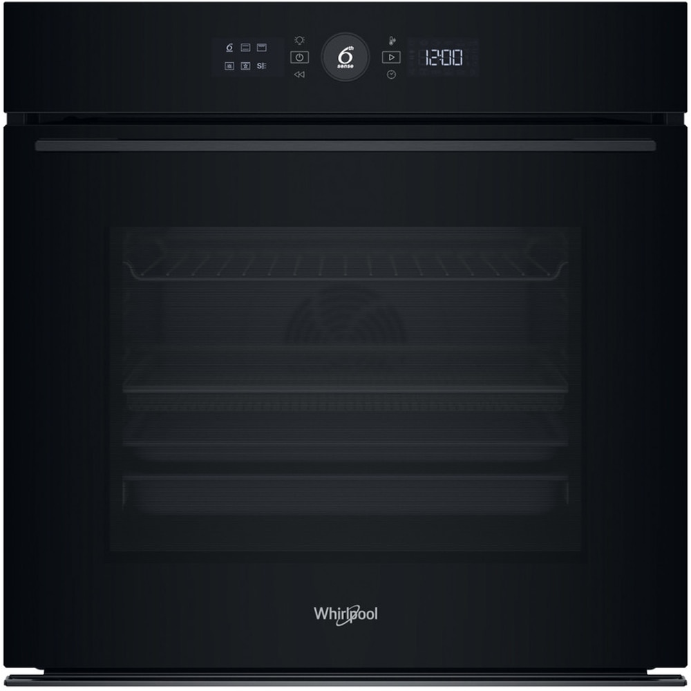 Cuptor incorporabil WHIRLPOOL WOI5S8HM1SBA, Electric, Autocuratare hidrolitica, 73 l, Clasa A+, 6th Sense, negru