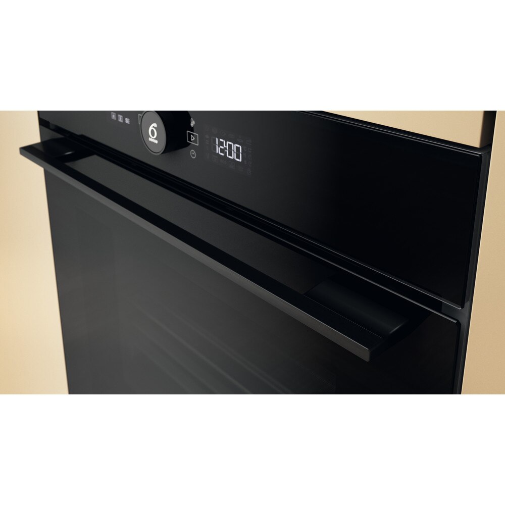 Cuptor incorporabil WHIRLPOOL WOI5S8HM1SBA, Electric, Autocuratare hidrolitica, 73 l, Clasa A+, 6th Sense, negru