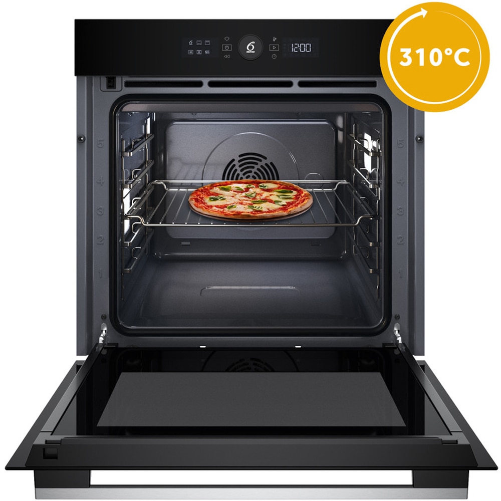 Cuptor incorporabil WHIRLPOOL WOI5S8PM1SXA, Electric, Autocuratare pirolitica + hidrolitica, 73 l, Clasa A+, 6th Sense, inox