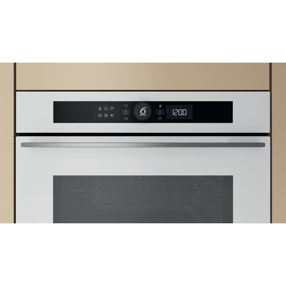 Cuptor incorporabil WHIRLPOOL WOI5S8PM2SWA, Electric, Autocuratare pirolitica + hidrolitica, 73 l, Clasa A+, 6th Sense, alb
