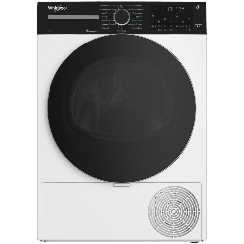 Uscator de rufe WHIRLPOOL WP C10X WBS EE, 6th Sense, Pompa de caldura, 10 kg, 15 programe, Clasa C, alb
