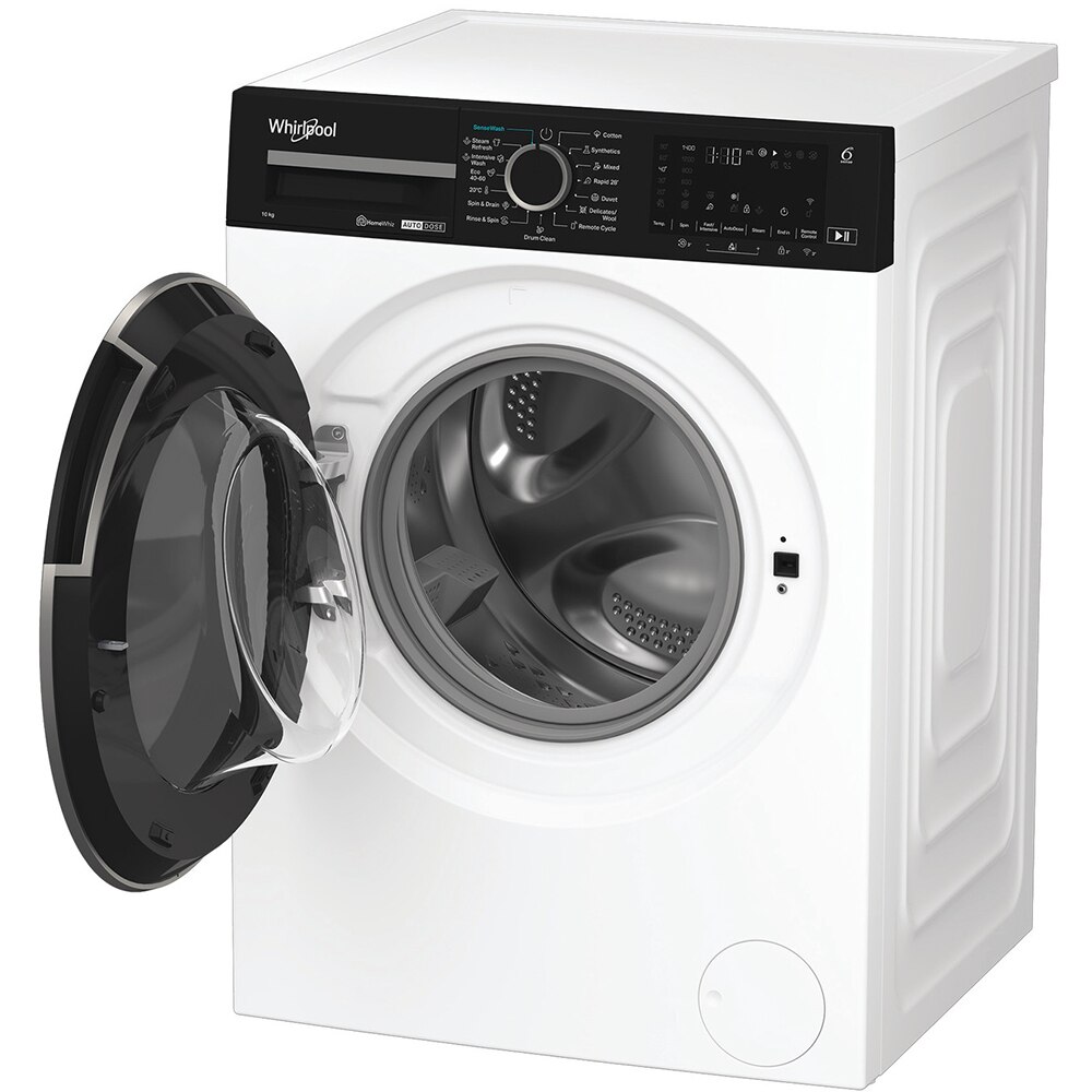 Masina de spalat rufe frontala WHIRLPOOL WPM 07W ADS EE, 6th Sense, Steam, 10 kg, 1400rpm, Clasa A, alb