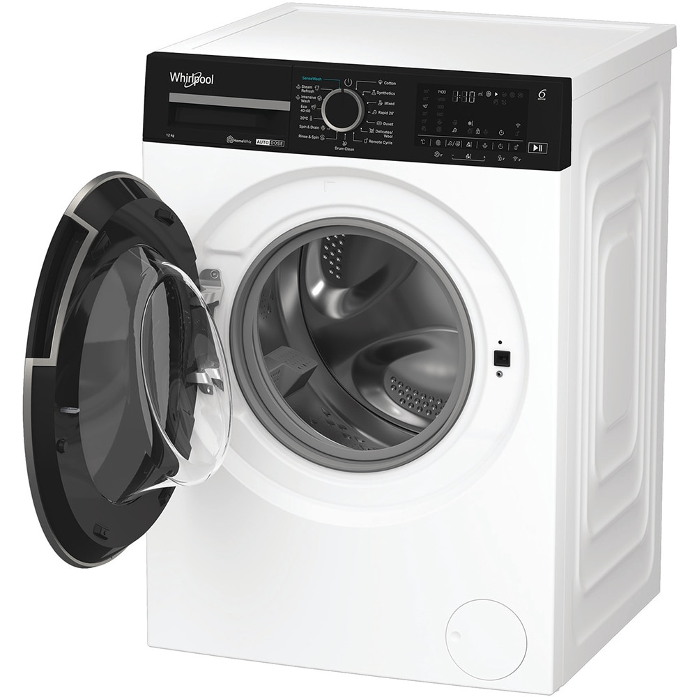 Masina de spalat rufe frontala WHIRLPOOL WPM 27W ADS EE, 6th Sense, Steam, 12 kg, 1400rpm, Clasa A, alb