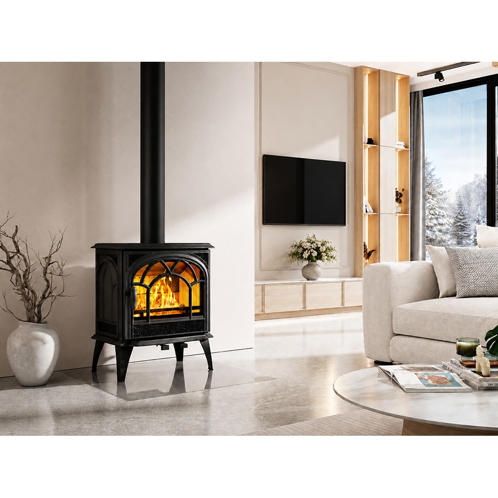 Semineu pe lemne NORDFLAM Nicea, fonta, 9kW, 63.8 x 50.4 x 82 cm, negru