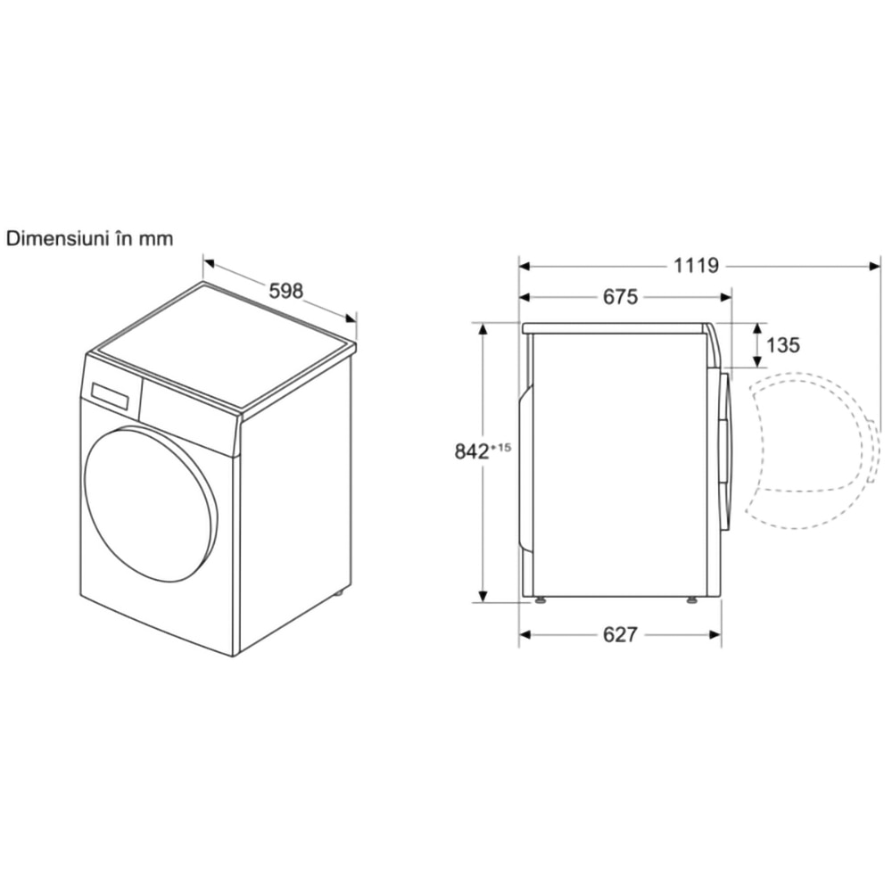 Uscator de rufe BOSCH WRB247CEBY, Condensare si pompa de caldura, 9 kg, 14 programe, Clasa A, alb
