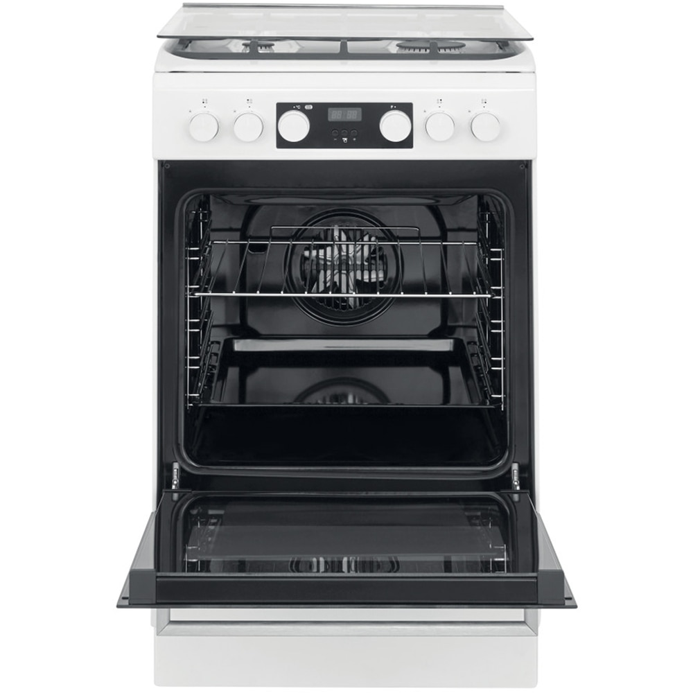 Aragaz WHIRLPOOL WS5G8CHW/E/1, 4 arzatoare, Gaz + Electric, L 50 cm, Grill, alb