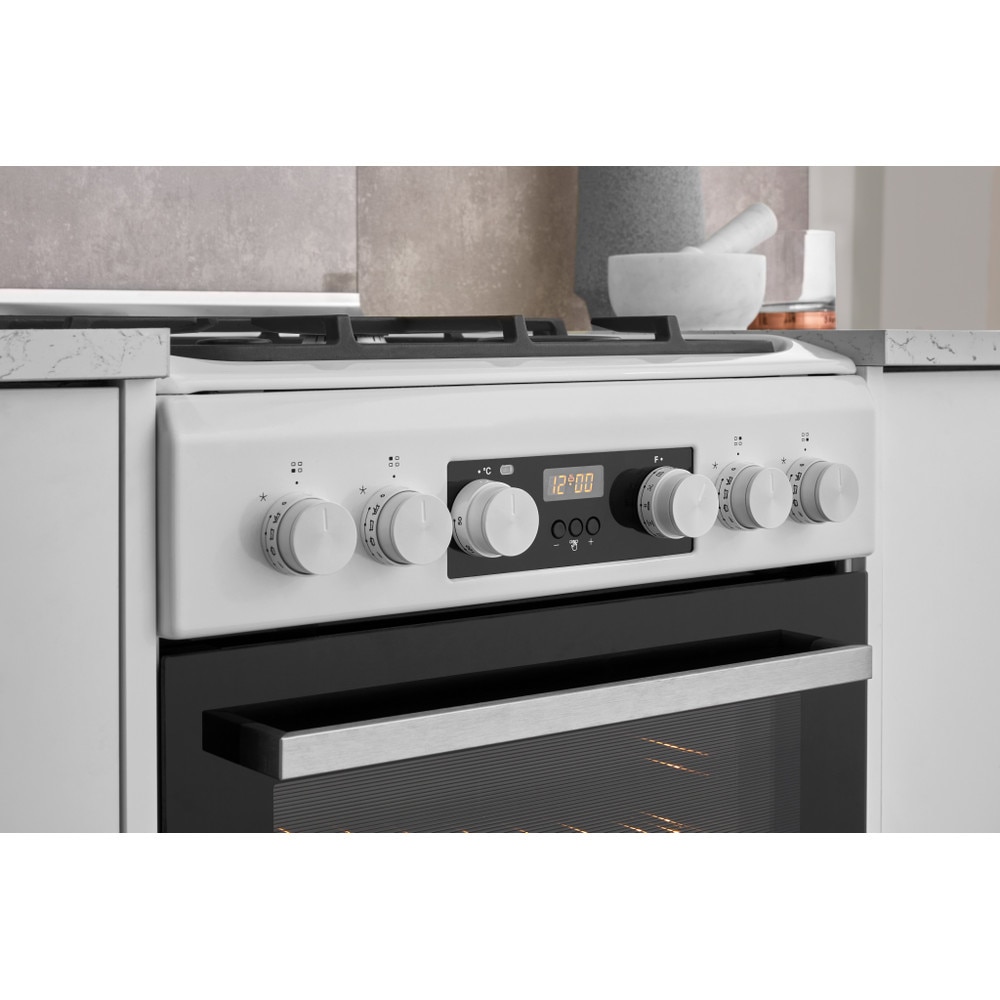 Aragaz WHIRLPOOL WS5G8CHW/E/1, 4 arzatoare, Gaz + Electric, L 50 cm, Grill, alb