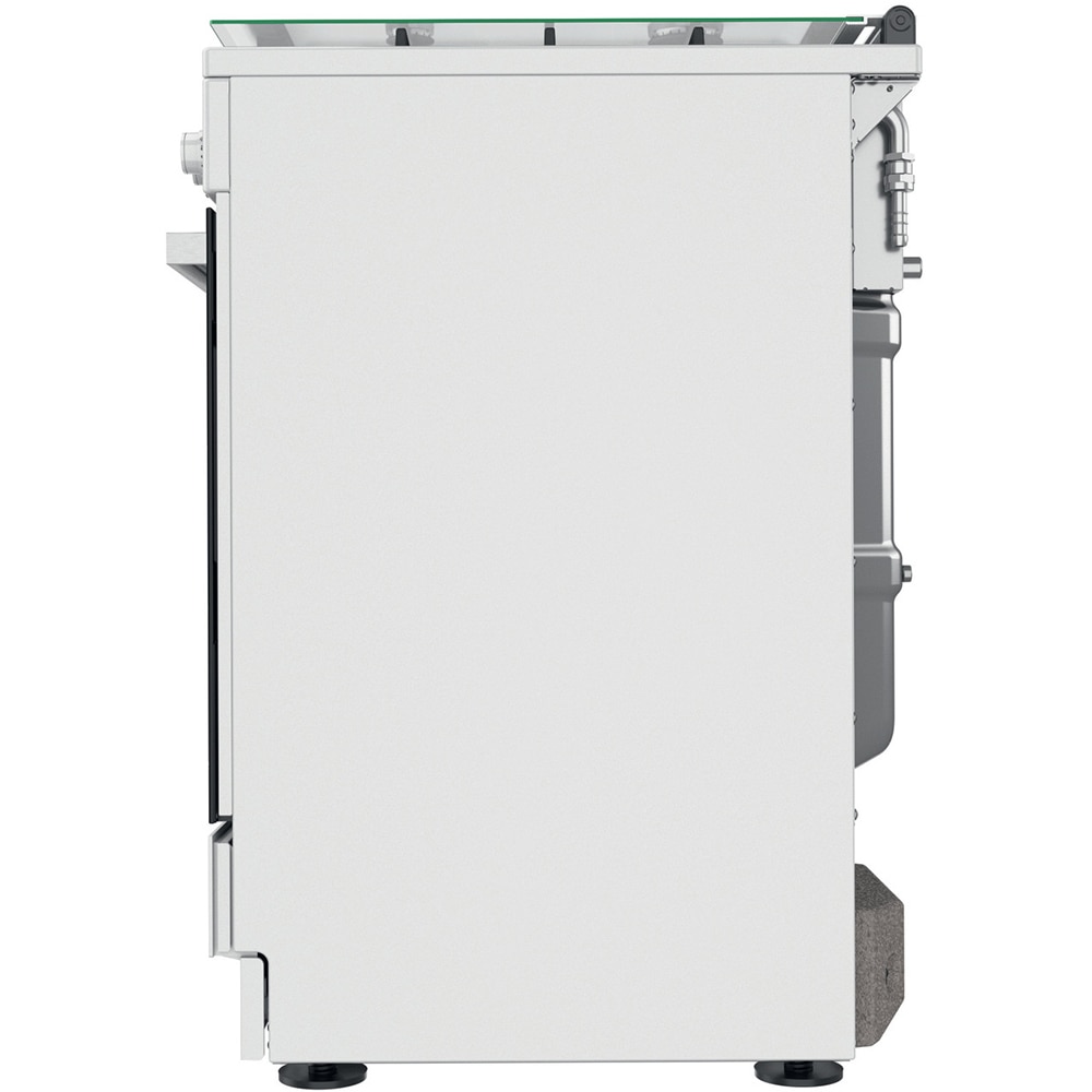 Aragaz WHIRLPOOL WS68G8CHW/E/1, 4 arzatoare, Gaz + Electric, L 60 cm, Grill, alb