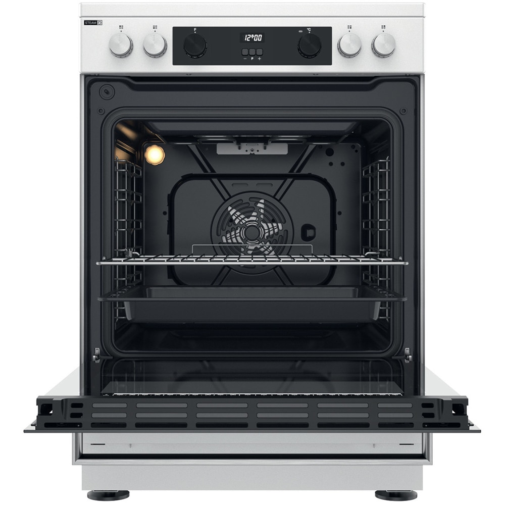 Aragaz WHIRLPOOL WS68G8CHW/E/1, 4 arzatoare, Gaz + Electric, L 60 cm, Grill, alb