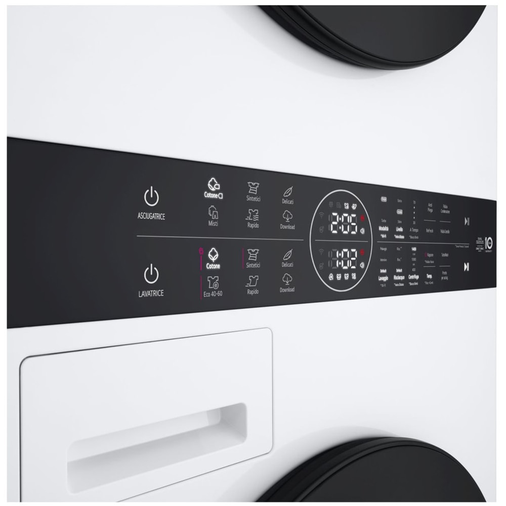 Masina de spalat rufe frontala cu uscator LG WashTower WT1210WWF, 12/10 kg, 1400 rpm, Clasa A/C, Wi-Fi, alb