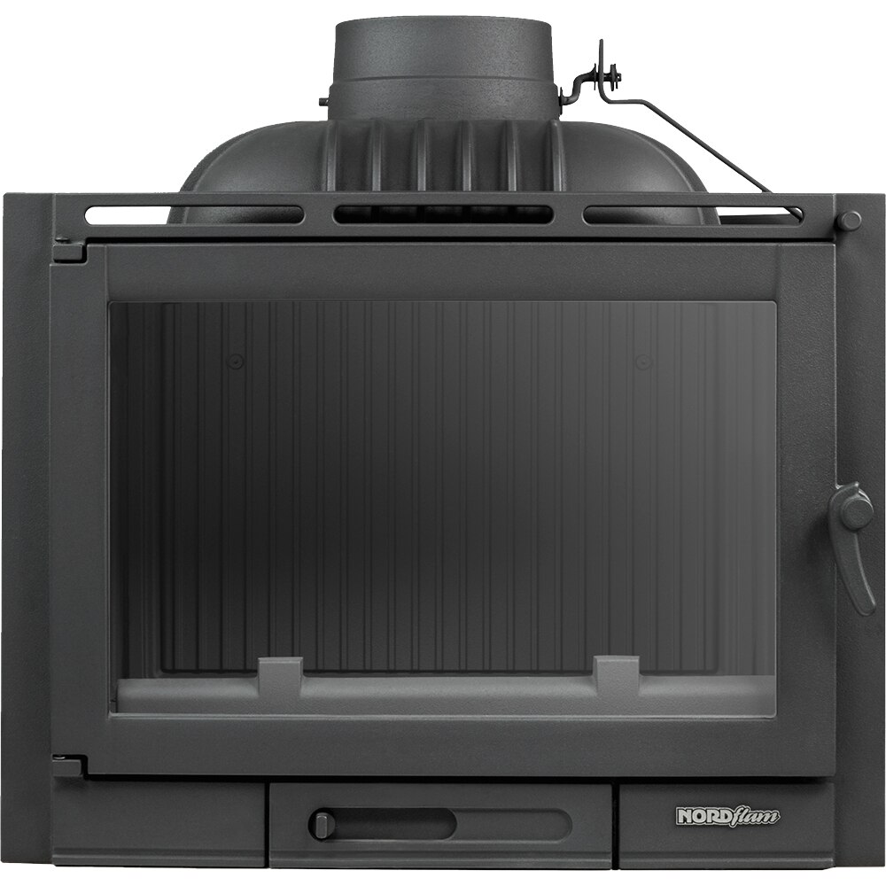 Focar semineu NORDFLAM Corno, fonta, 13kW, 66.2 x 36.5 x 64.7 cm, negru