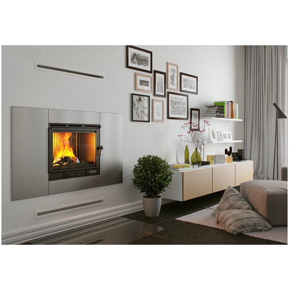 Focar semineu NORDFLAM Corno, fonta, 13kW, 66.2 x 36.5 x 64.7 cm, negru