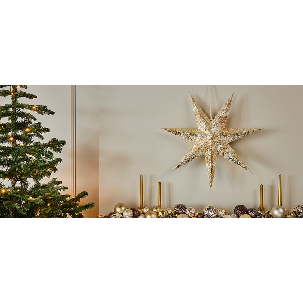 Stea decorativa, 60cm, hartie, auriu