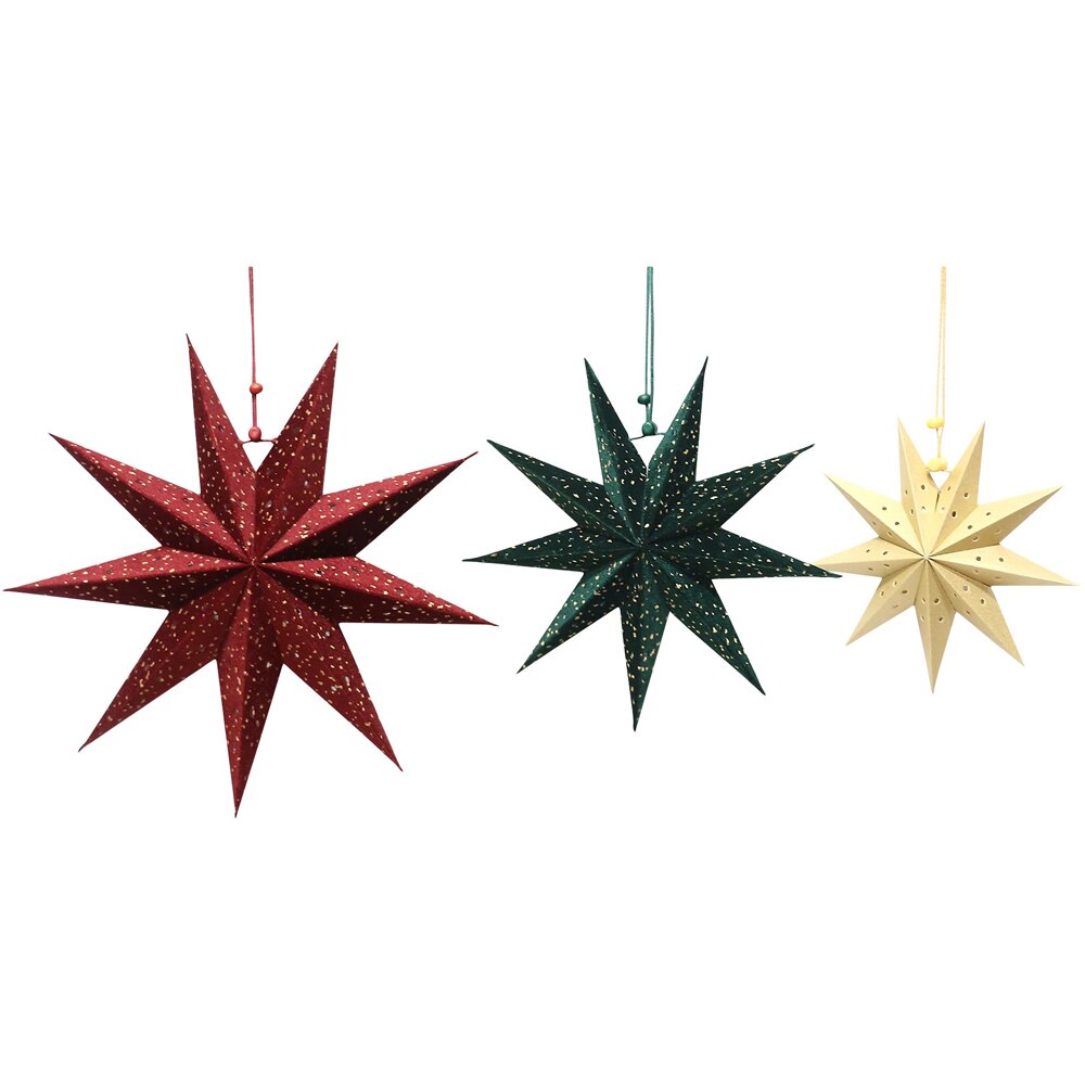 Decoratiune Craciun model Stea, 3 bucati