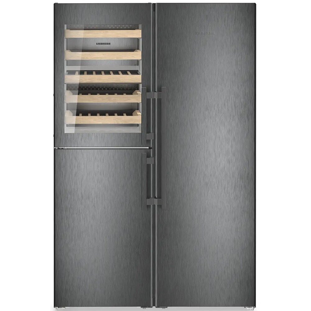 Side by Side LIEBHERR XRCbs 5295 Peak, Duo Cooling, 691 l, H 185.5 cm, Clasa C/D, compartiment de temperare a vinului, dark inox