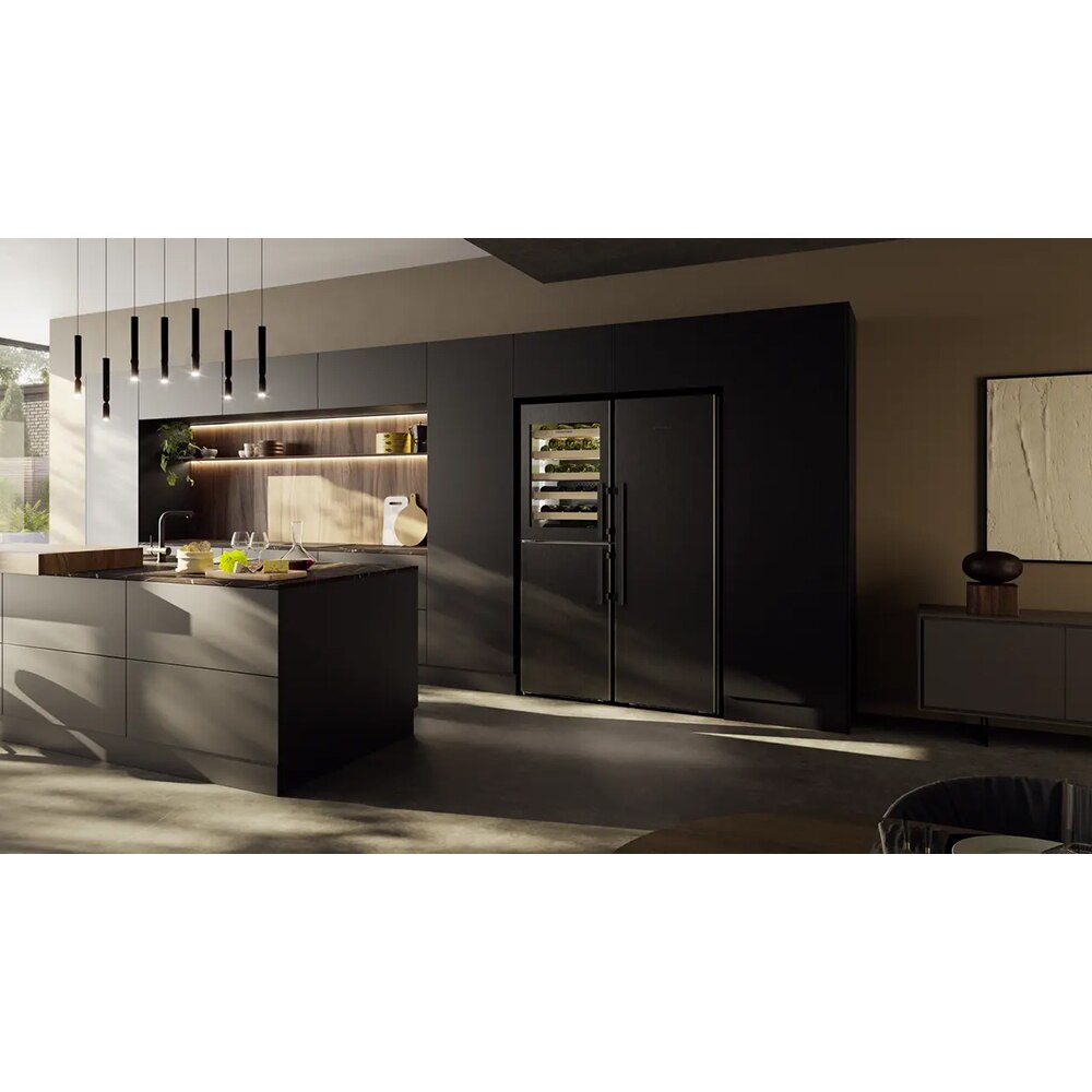 Side by Side LIEBHERR XRCbs 5295 Peak, Duo Cooling, 691 l, H 185.5 cm, Clasa C/D, compartiment de temperare a vinului, dark inox