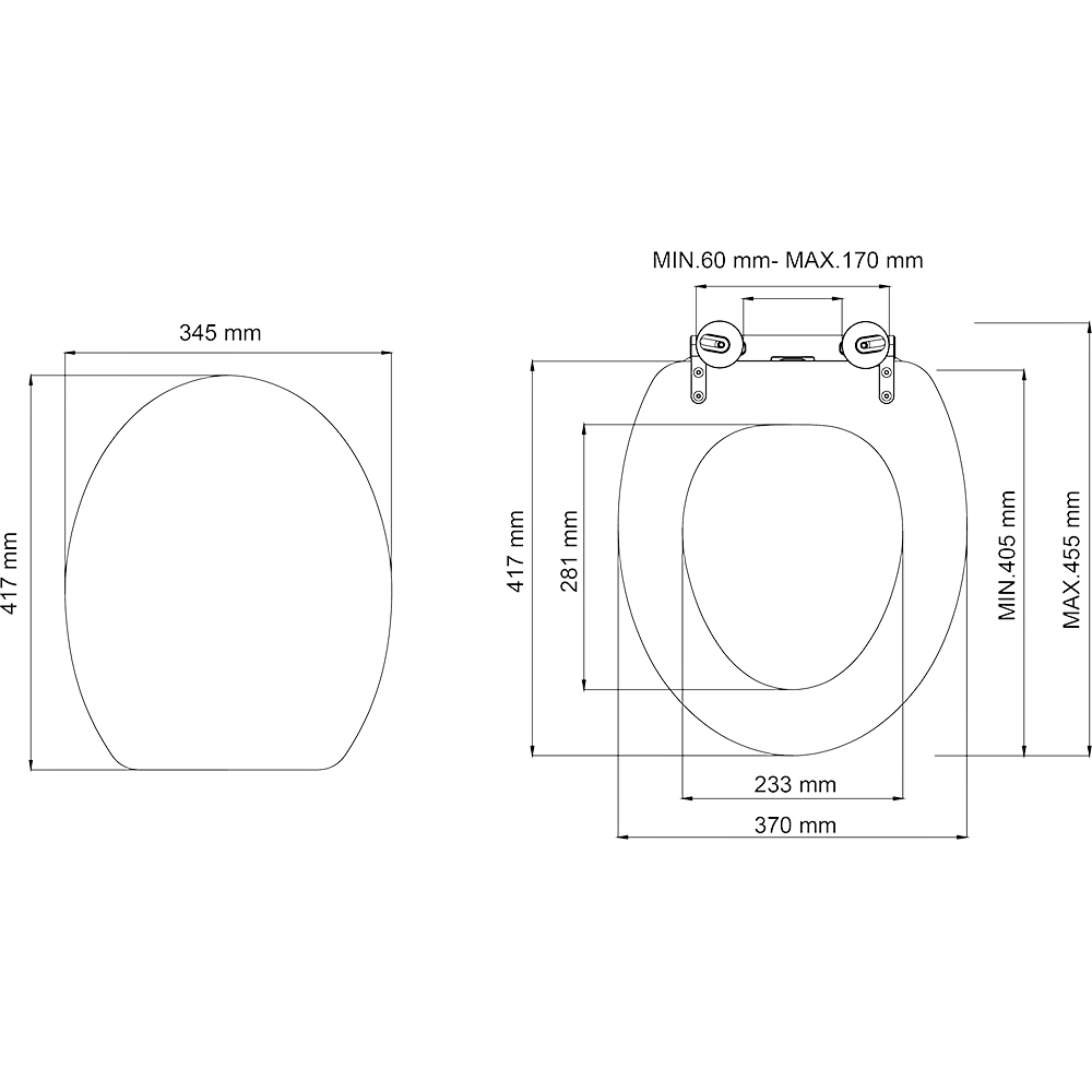 Capac WC GOODHOME Pilica YMD328UK10, inchidere lenta, duroplast, alb