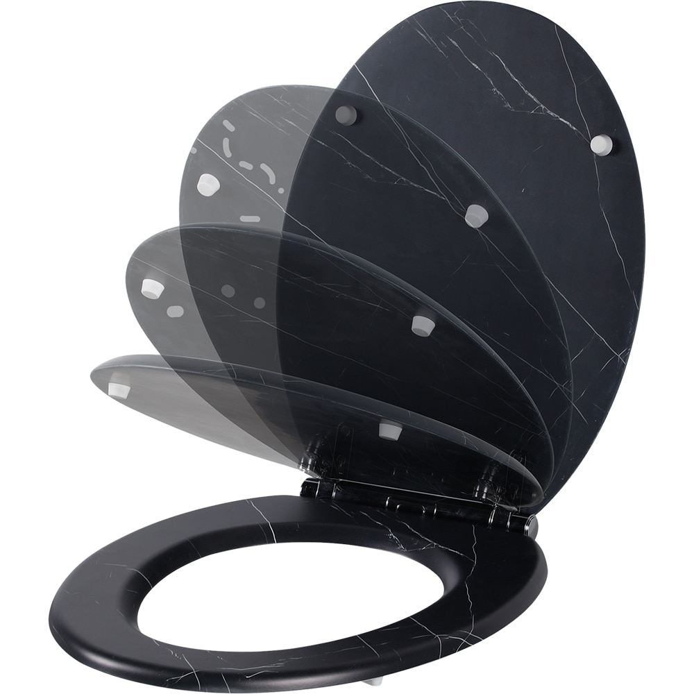 Capac WC GOODHOME Pilica YMD328UK14, inchidere lenta, duroplast, negru