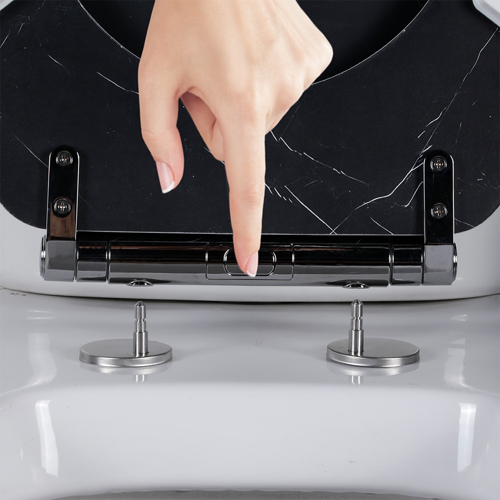 Capac WC GOODHOME Pilica YMD328UK14, inchidere lenta, duroplast, negru