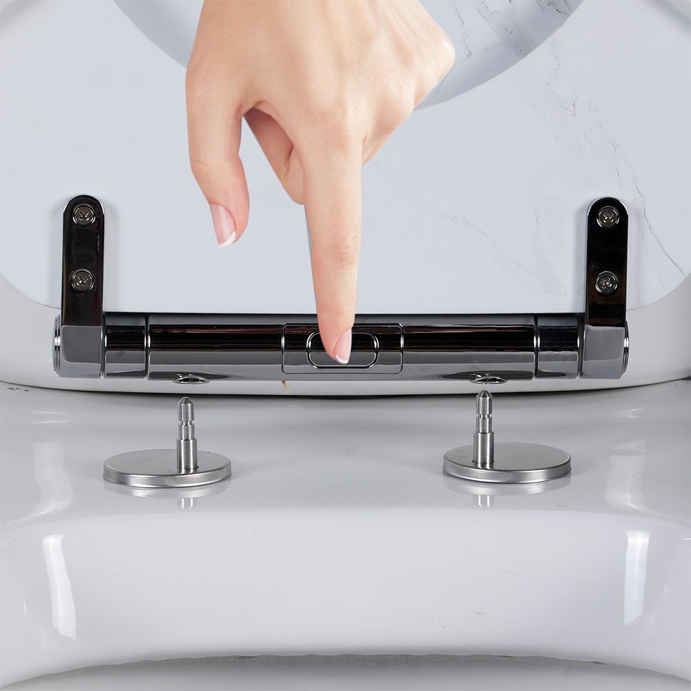 Capac WC GOODHOME Pilica YMD328UK15, inchidere lenta, duroplast, alb