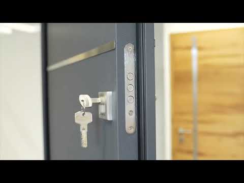 Usa de exterior pentru casa, metalica, gri, dreapta, 205 x 88 cm  Fortia Cecina