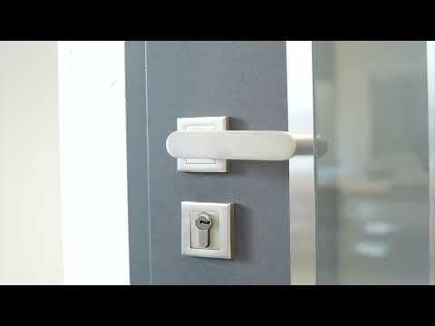 Usa de exterior pentru casa, metalica, antracit, cu geam, dreapta, 208 x 88 cm  Fortia Pasni