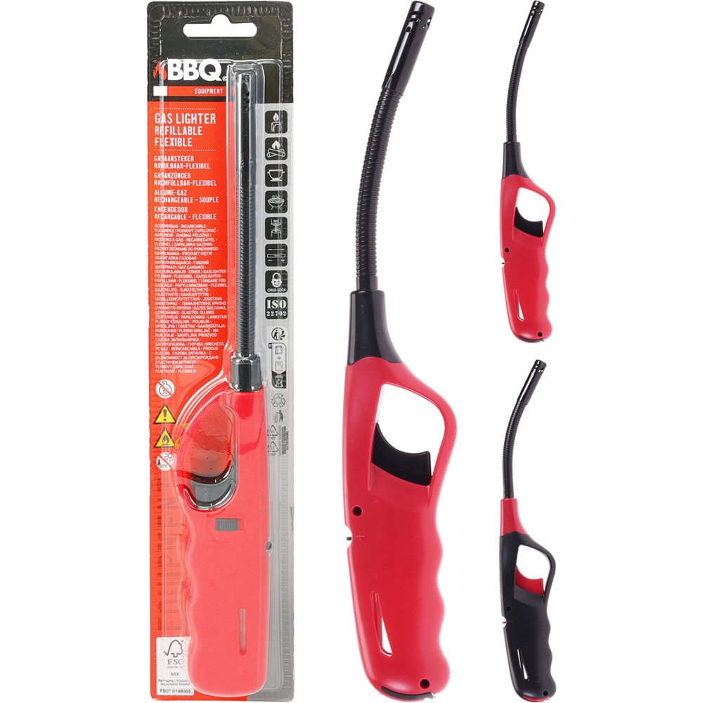 Aprinzator cu gaz, reincarcabil, 28 cm, rosu-negru