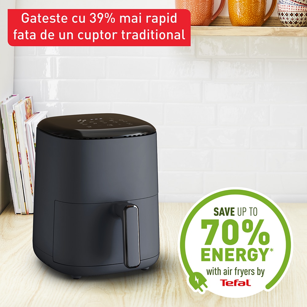 Friteuza cu aer cald TEFAL Easy Fry EY145B10, 1kg, 3l, 1300W, bleumarin-negru