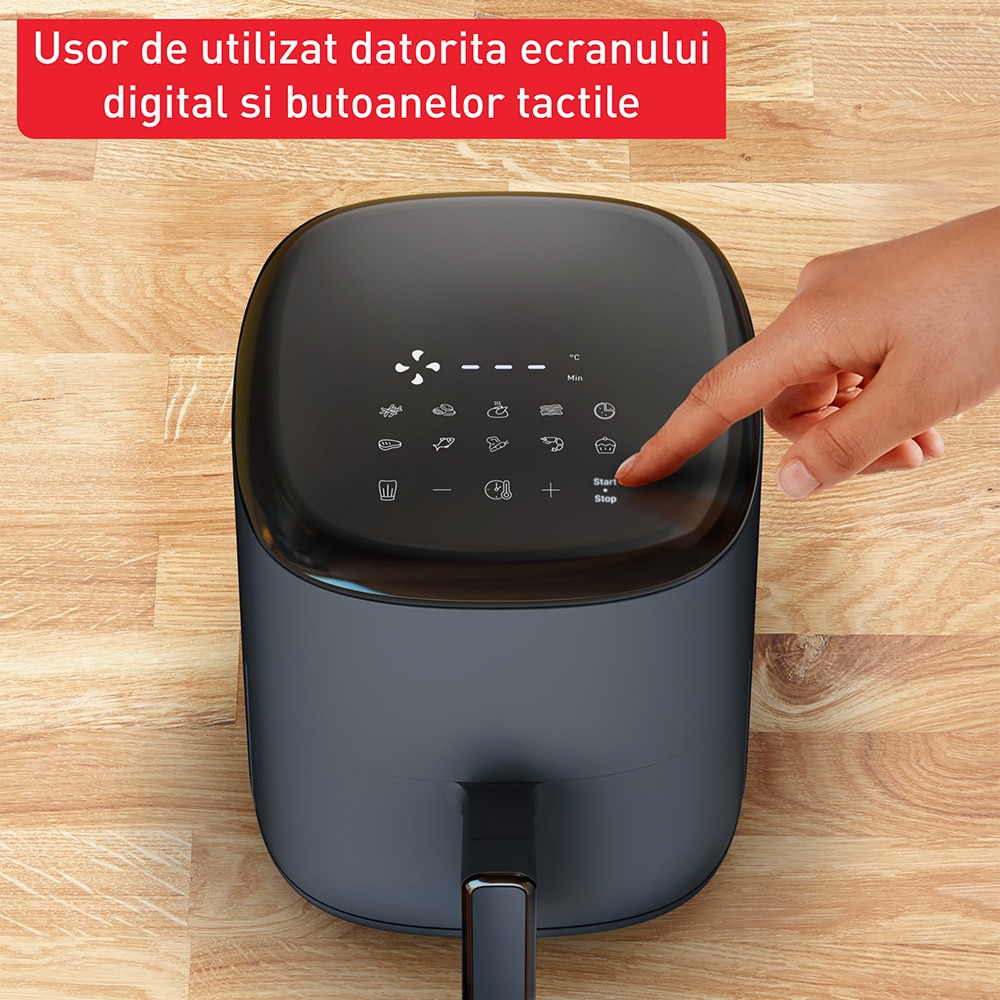 Friteuza cu aer cald TEFAL Easy Fry EY145B10, 1kg, 3l, 1300W, bleumarin-negru