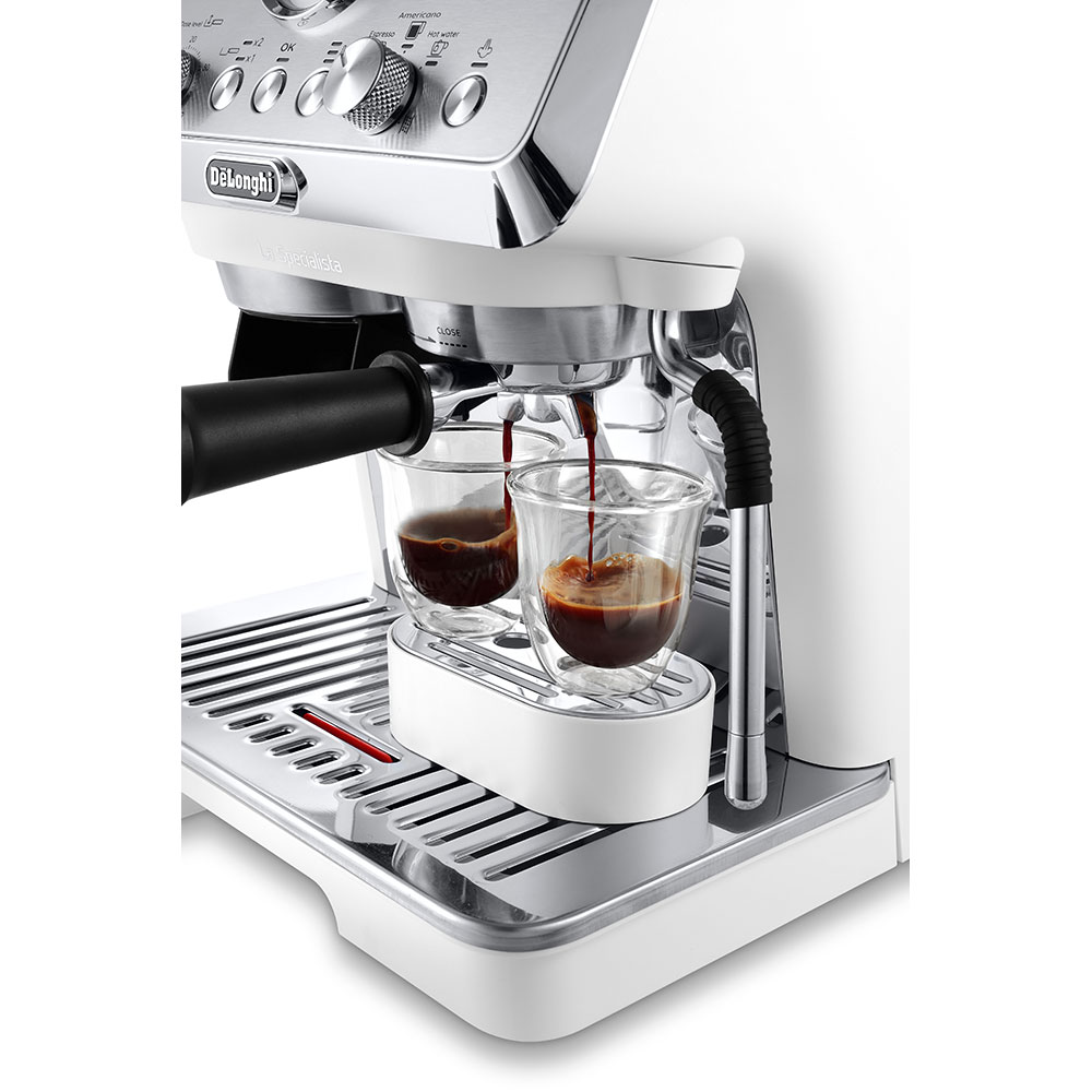 Espressor semi-automat DELONGHI La Specialista Arte EC9155.W, 1.5l, 1300W, 15 bar, functia Active Temperature Control, alb-argintiu
