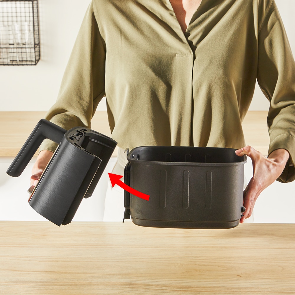 Friteuza cu aer cald TEFAL Easy Fry Silence EY5568E0, 1.5kg, 5l, 1670W, argintiu-negru