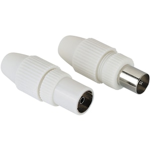 Conectori antena Coaxial Stecker - Priza HAMA 205212, 2 bucati, alb