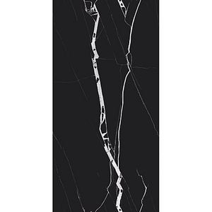 Gresie interior/exterior Merita Black, negru/alb lucios, 60 x 120 cm, 9 mm, 1.44 m2/cutie