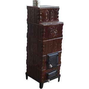 Soba teracota Zvetlana, 5 randuri, 9 kW, evacuare dreapta, 45 x 45 x 140 cm, maro
