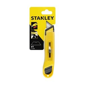 Cutter cu lama retractabila STANLEY 0-10-088, 16 x 1.8 cm, plastic, galben