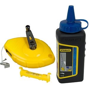 Kit sfoara de trasat STANLEY 0-47-443, 30m, creta albastra si nivela fir