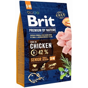 Hrana uscata pentru caini BRIT Premium by Nature S+M, Senior, Pui, 3 kg