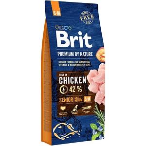 Hrana uscata pentru caini BRIT Premium by Nature S+M, Senior, Pui, 15 kg