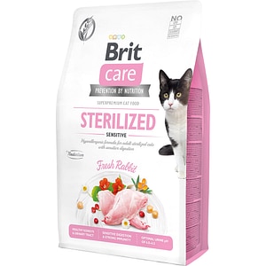 Hrana uscata pentru pisici BRIT CARE Sterilized Sensitive, Adult, Iepure, 2 kg