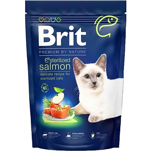 Hrana uscata pentru pisici BRIT Premium by Nature Sterilized, Adult, Somon, 1.5 kg