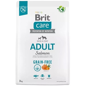 Hrana uscata pentru caini BRIT CARE Grain Free, Adult, Somon, 3 kg