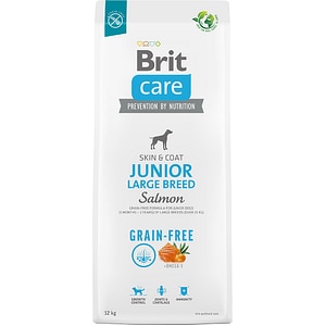Hrana uscata pentru caini BRIT CARE Grain Free Large Breed, Junior, Somon, 12 kg