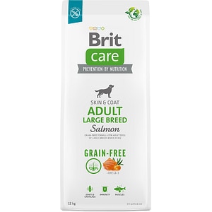 Hrana uscata pentru caini BRIT CARE Grain Free Large Breed, Adult, Somon, 12 kg