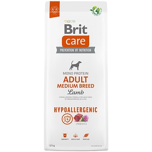 Hrana uscata pentru caini BRIT CARE Hypoallergenic Medium Breed, Adult, Miel, 12 kg