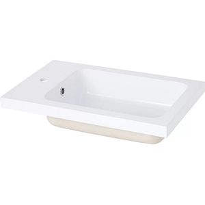 Lavoar baie GOODHOME Makonda, rasina, 60.4 x 36.2 cm, alb lucios