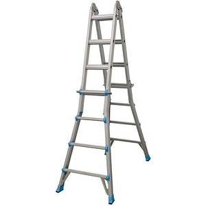 Scara telescopica MAC ALLISTER, 380 cm inaltime lucru, 1x13 cm, argintiu