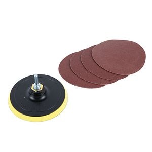 Suport slefuire, 5 discuri abrazive, rotund, negru, 125 mm