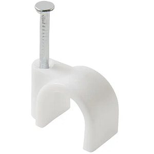 Clips rotund DIALL 100590419,  12 mm, 100 buc, alb