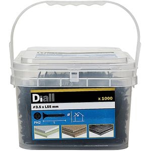 Surub gips-carton DIALL, 3.5 x 55mm, 1000 bucati